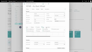 Registering Finished Produced Quantity - Getting started with Dynamics 365 Business Central