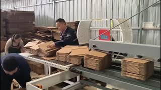 corrugated folder gluer running at customer factory