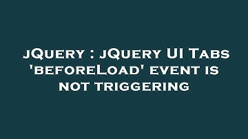 jQuery : jQuery UI Tabs 