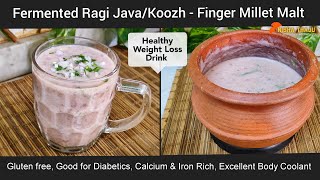 Fermented Ragi Java/Koozh ~ Healthy Weight Loss Drink ~ Finger Millet Malt ~ by Nisha Thaju Kitchen