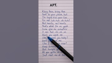Thumbnail of APT. - Rosè and Bruno Mars lyrics #apt #apateu #rosé #brunomars #lyrics #song #trending #shorts