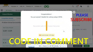 GFG POTD 04/05/2024 IN C++ MOST IMPORTANT INFORMATION | CODE IN COMMENT #geeksforgeeks #gfg #potd