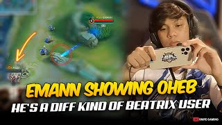 EMANN SHOWING OHEB THAT HE'S A DIFFERENT BEATRIX USER. . . 😲