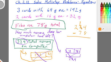 4th 2.12 Solve Multistep Problems Using Equations