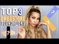 TOP 3 DRUGSTORE FOUNDATIONS | FOR OILY SKIN