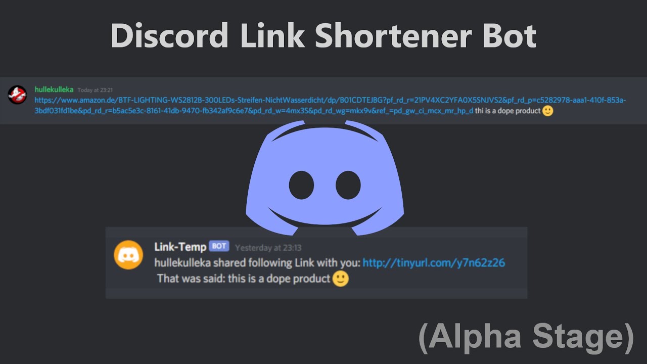 Discord Link-Shortener Bot [Alpha Stage] - YouTube