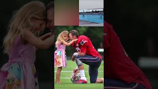 Tom brady with daughter vivian playing football in pool