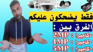 الفرق بين كاميرا 2MP و4MP و5MP و8MP