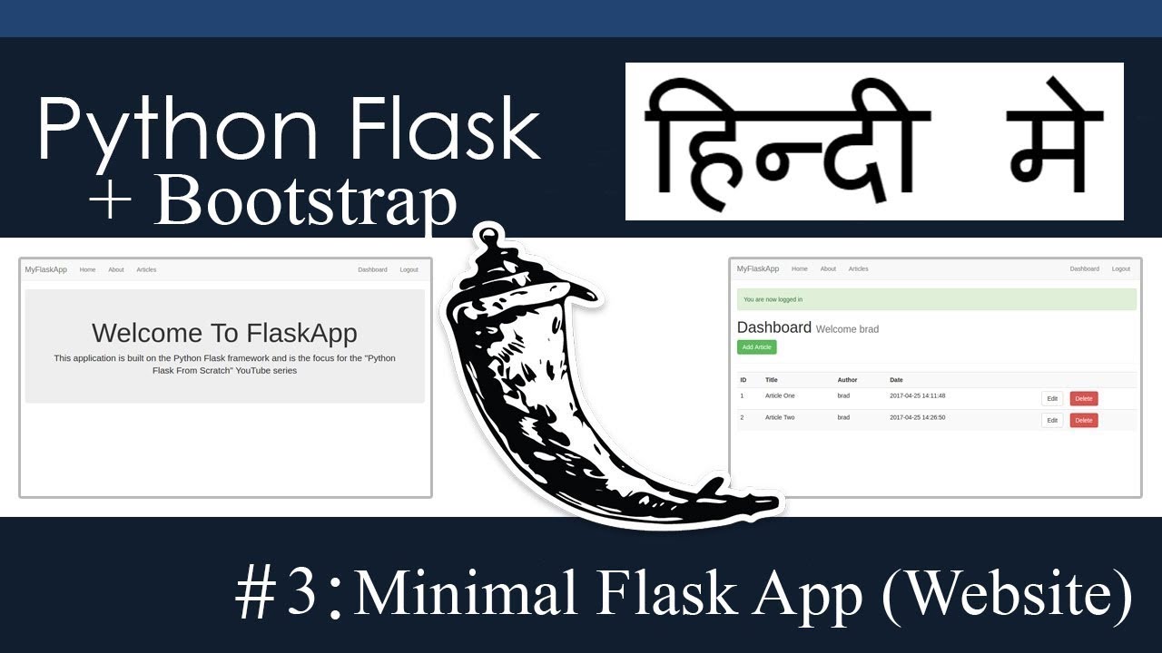 [Hindi] Web Development using Python Flask Bootstrap #3 Creating a ...