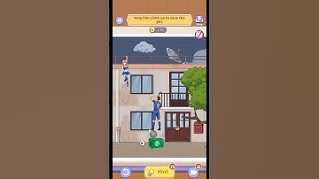 Brain Fever: Puzzle Game - Level 98 - Help him climb up to save the girl.