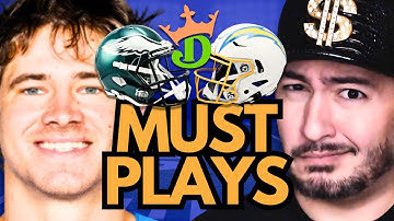 NFL DFS Eagles-Chargers MUST PLAYS (DraftKings Highest ROI Lineups!) | NFL DFS Picks