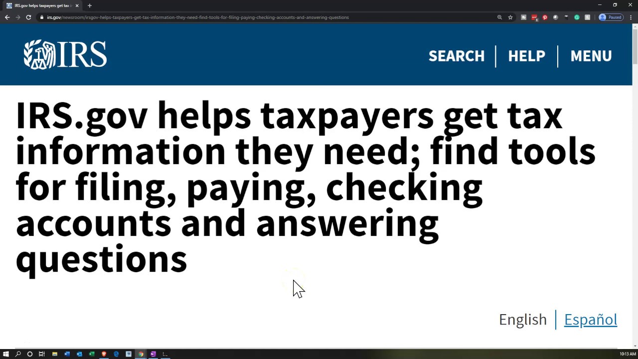 IRS News IRS.gov helps taxpayers get tax information they need YouTube