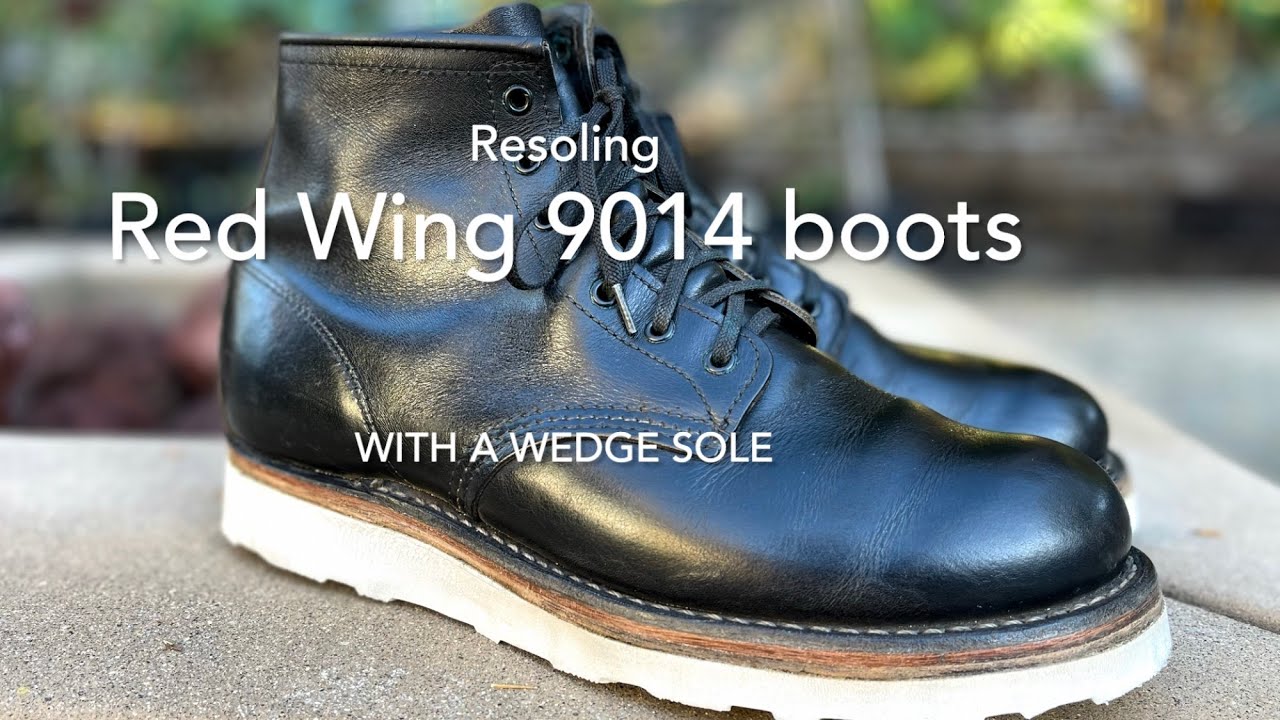 Red Wing 9014 boots resoled with christy wedge soles - YouTube