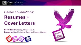 Fall 2025 Career Foundation - Resumes + Cover Letters