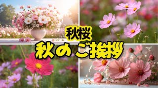 秋の挨拶動画】 コスモスの花 9月のカード - YouTube