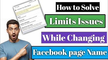 How to Solve "There are limits" while Changing FB Page Profile Name | Solved Limits on fb Page Name