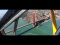 Flying De Havilland Beaver Seaplane over Golden Gate Bridge