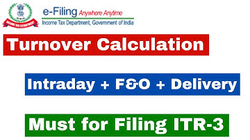 How to Calculate Turnover on Intraday, F&O & Delivery I Turnover on Intraday and F&O II Tax Audit II