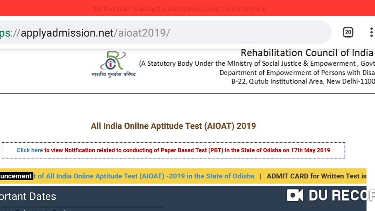 AIOAT Result Date Declared | 21st May 2019 | Admission Process | Educational Hub