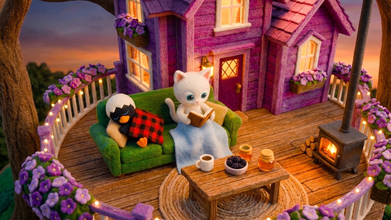 Cozy Treehouse at Sunset 🌃 Relaxing Lofi ☕ | Gentle Vibes to Study & Unwind
