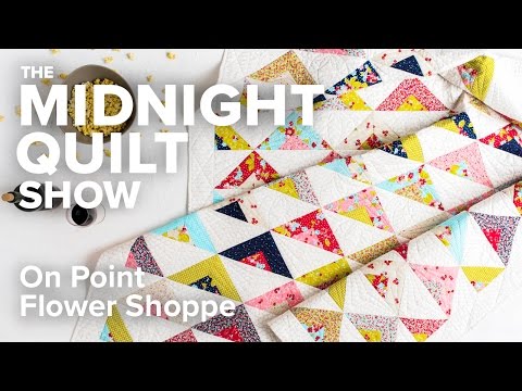 Scrappy On Point Triangle Quilt (an FMQ Love Story) | Midnight Quilt Show with Angela Walters