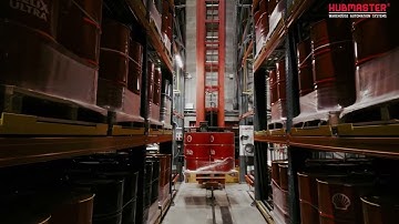 HUBMASTER® Turnkey Solution | Automated High-Bay Storage with Push-Back & Self-Supported Structure