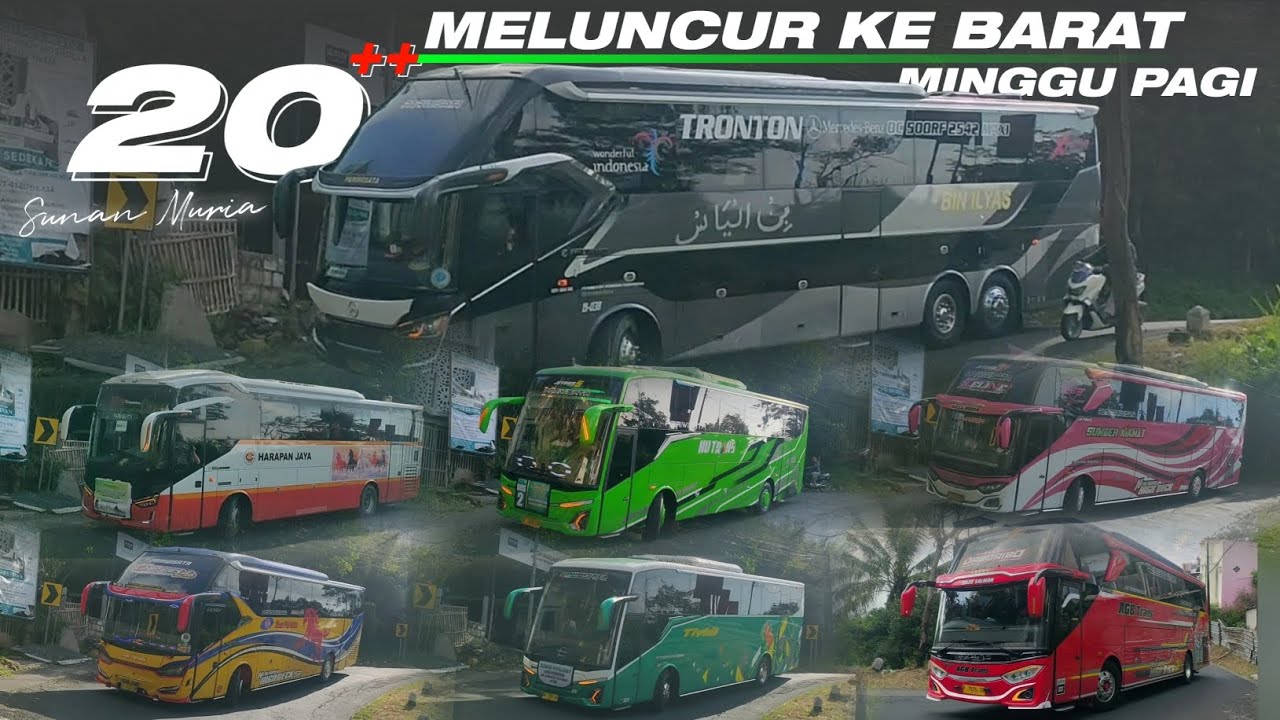 MENYAKSIKAN PULUHAN BUS LIBAS TIKUNGAN TAJAM SUNAN MURIA DIPAGI YANG CERAH