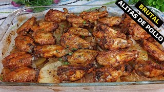 Alitas de Pollo al Horno. Receta muy fácil y rápida.  BRUTAL