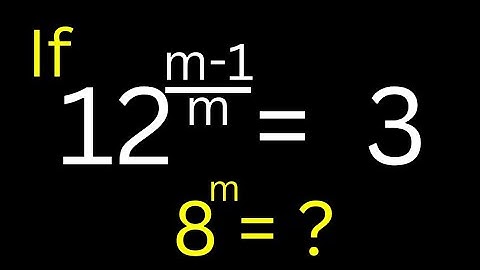 👍Nice Exponential Equation 12^m-1/2...