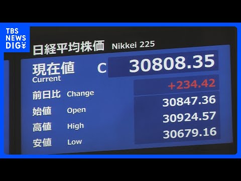 【速報】日経平均株価　終値もバブル後の最高値更新　3万808円｜TBS NEWS DIG