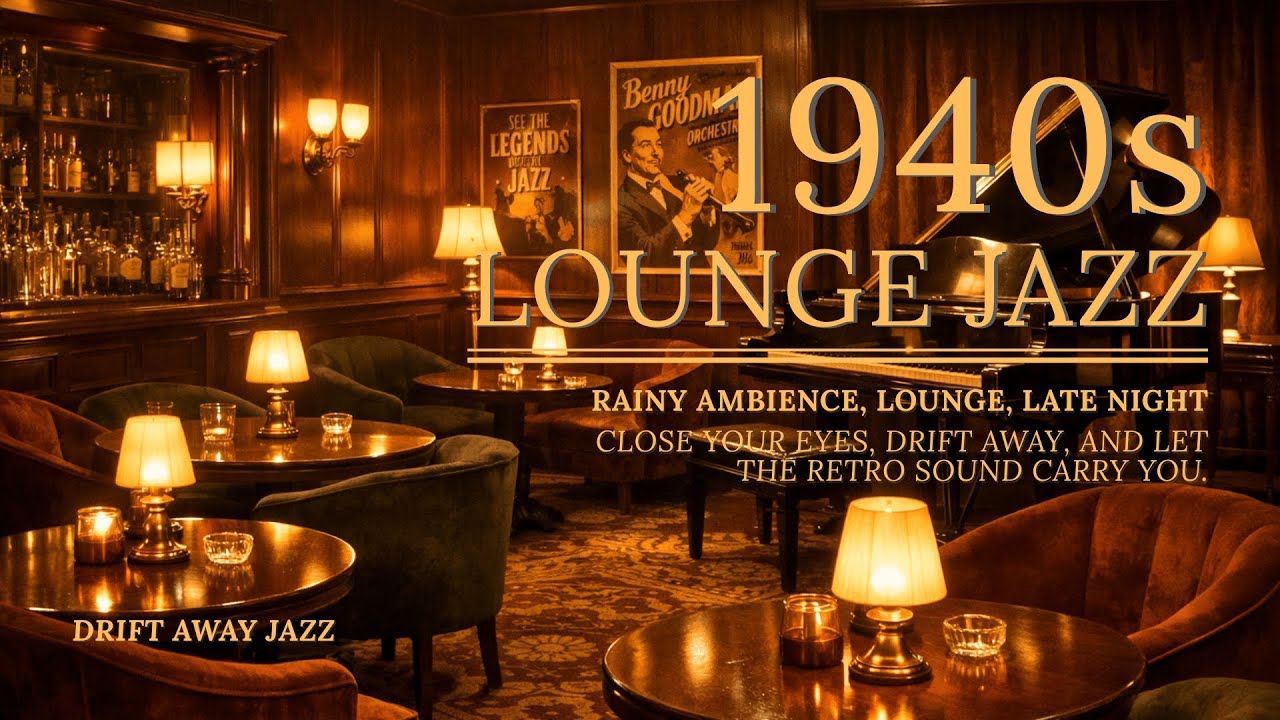Vintage 40’s Lounge Jazz Atmosphere | Rainy Night Mood for Work, Chill, Study