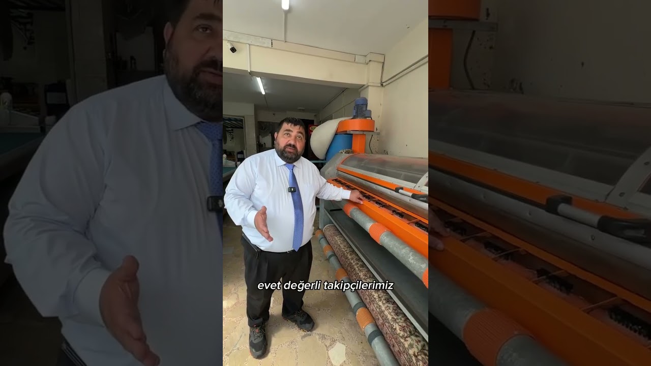 50 Yıllık El Dokuma Halısını Yıkama Öncesi Toz Çırpma Makinesinden Geçiriyoruz. Tezal Halı Yıkama
