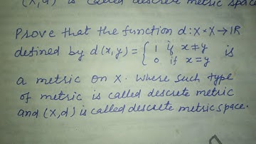 Metric Space || Discrete Metric Space || Trivial Metric || Proof