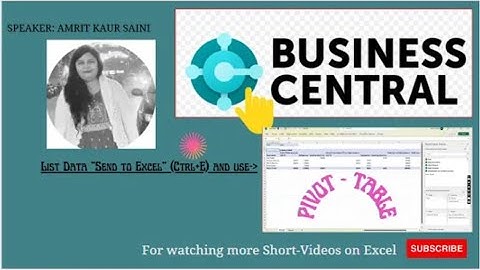Excel Pivot Table & Dynamics ERPs |🔻NAV | Business Central🔺
