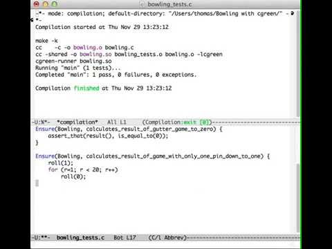Bowling TDD Kata with Cgreen