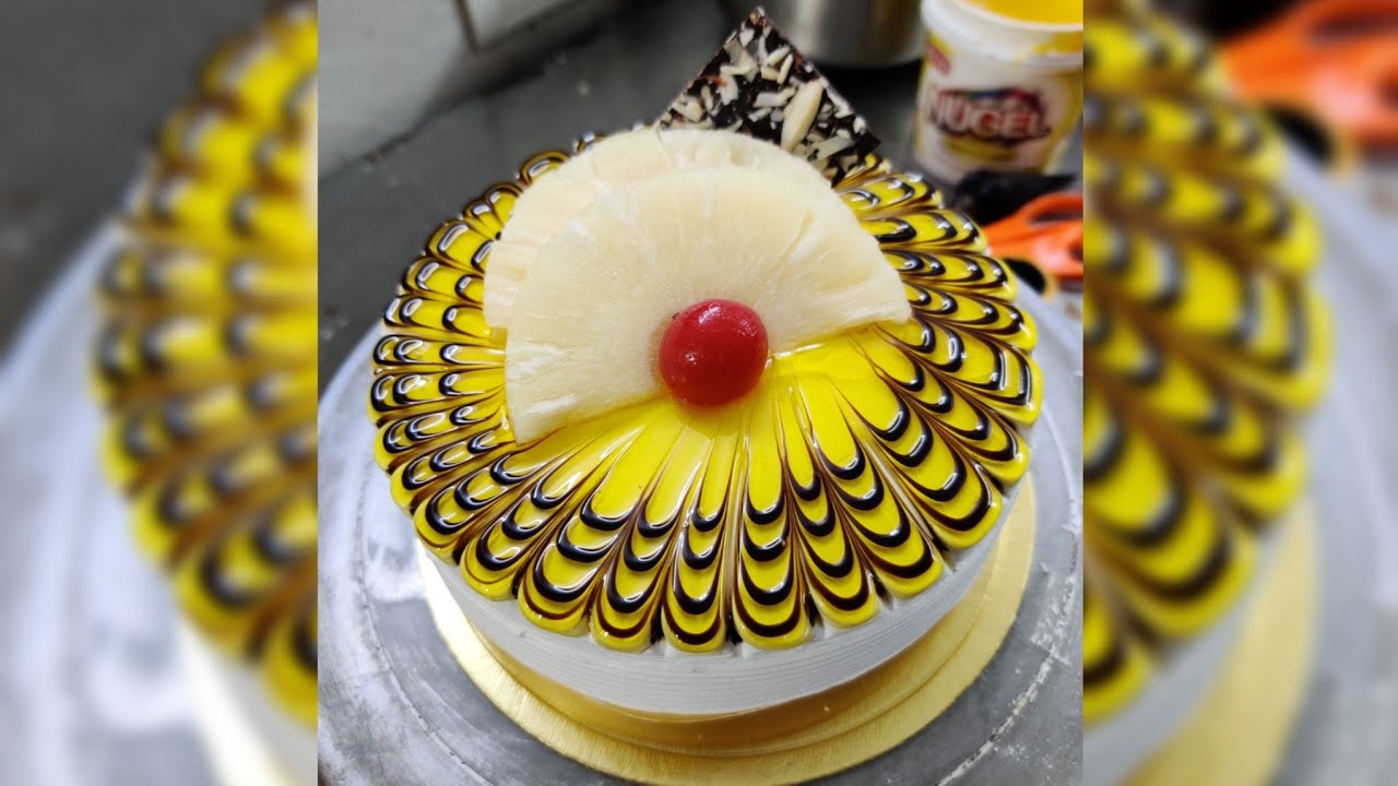 Pineapple cake making 🎂😍