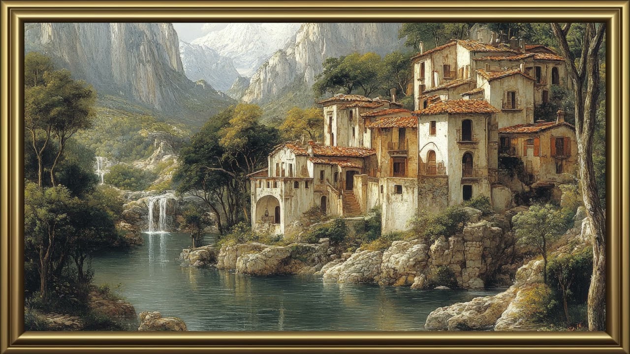 Nature scenery | Gold Frame TV Art Screensaver for TV Wallpaper