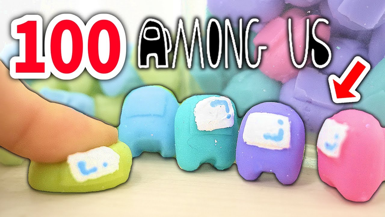 DIY 100 AMONG US JELLY SQUISHY with polymer clay - YouTube