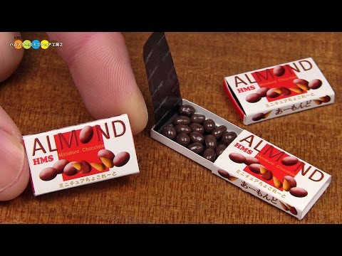 DIY meiji Style Miniature Almond Chocolate (Fake food)　アーモンドチョコレート風ミニチュアお菓子作り
