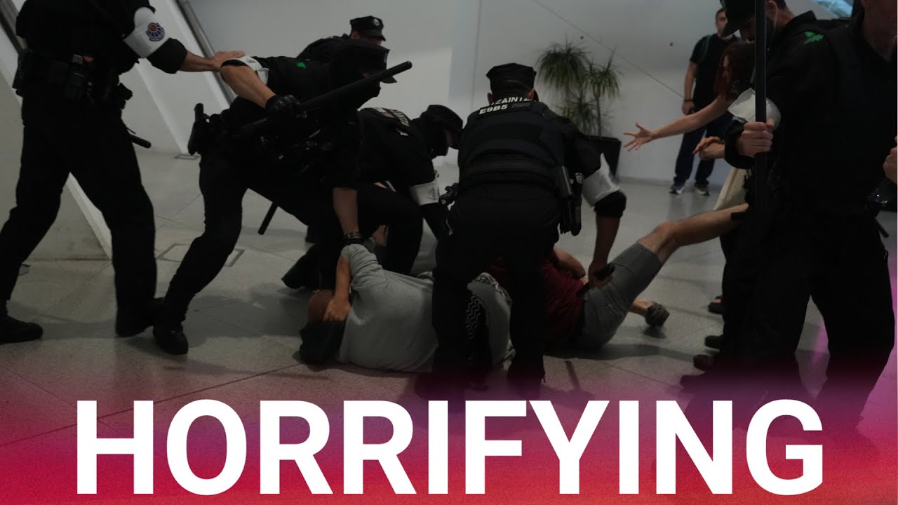 Spanish police brutally beat Gaza flotilla activists following release from Israel