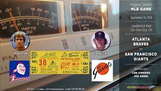 1978-Sep-14 • ATL/SFG • Atlanta Braves vs San Francisco Giants  - Radio Broadcast