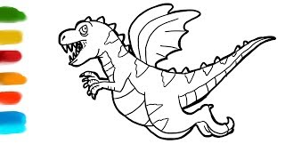 Dragon coloring and drawing for Kids, Toddlers | Para channel