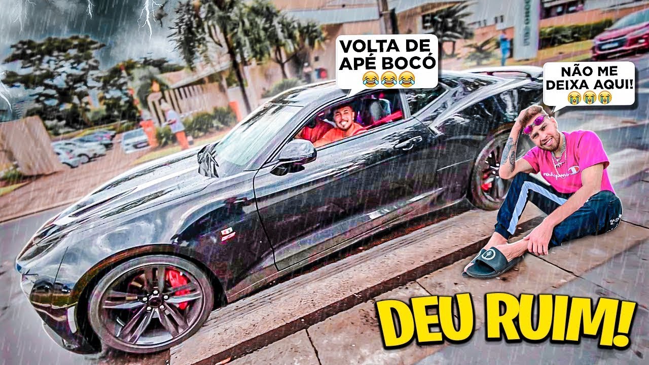 TROLLAGEM - ABANDONEI MEU AMIGO NA TEMPESTADE !!! * ele ficou de apé na chuva * 😂