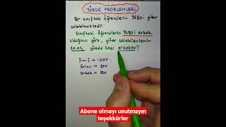 Yüzde Problemleri Zor Soru Pratik Çözüm👆☑️ Resimi