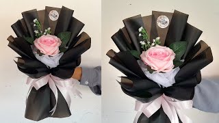 DIY Buket Single Rose Gembul Wrapping Mangkok | Buket Bunga Artificial Gembul