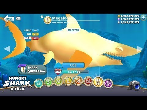 Hungry Shark World BUT I PLAY WITH THE GOLDEN MEGALODON SHARK WITH THE FRENCH SKIN! HACK MOD APK