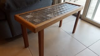 A side table with a ceramic tile top. Made from scraps. Machines and jigs: Hammer K3 Sliding Table saw, Austria (Felder) Screw 