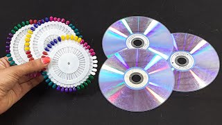 2 Superb Wall Hanging Ideas Using Old Cd Disc And Hijab Pin Diy Craft Best Out Of Waste