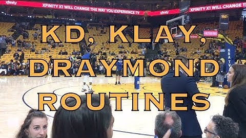 Durant, Klay and Draymond pregame routines at Oracle Arena before 2018 WCF G3