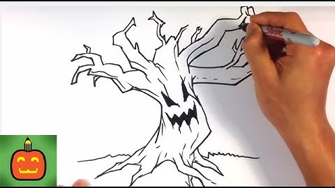 How to Draw a Scary Tree - Halloween Drawings